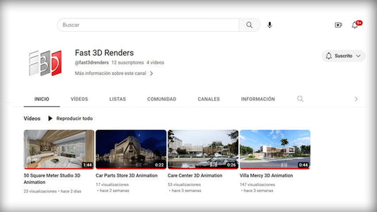 Suscríbete a nuestro canal de YouTube - Fast 3D Renders