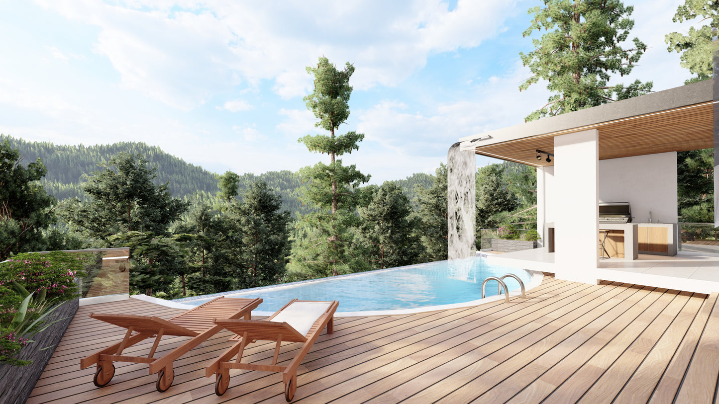 Renderizado 3D de Piscina/Jacuzzi