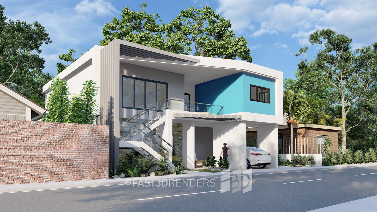 Renderizado 3D Exterior de Fachada