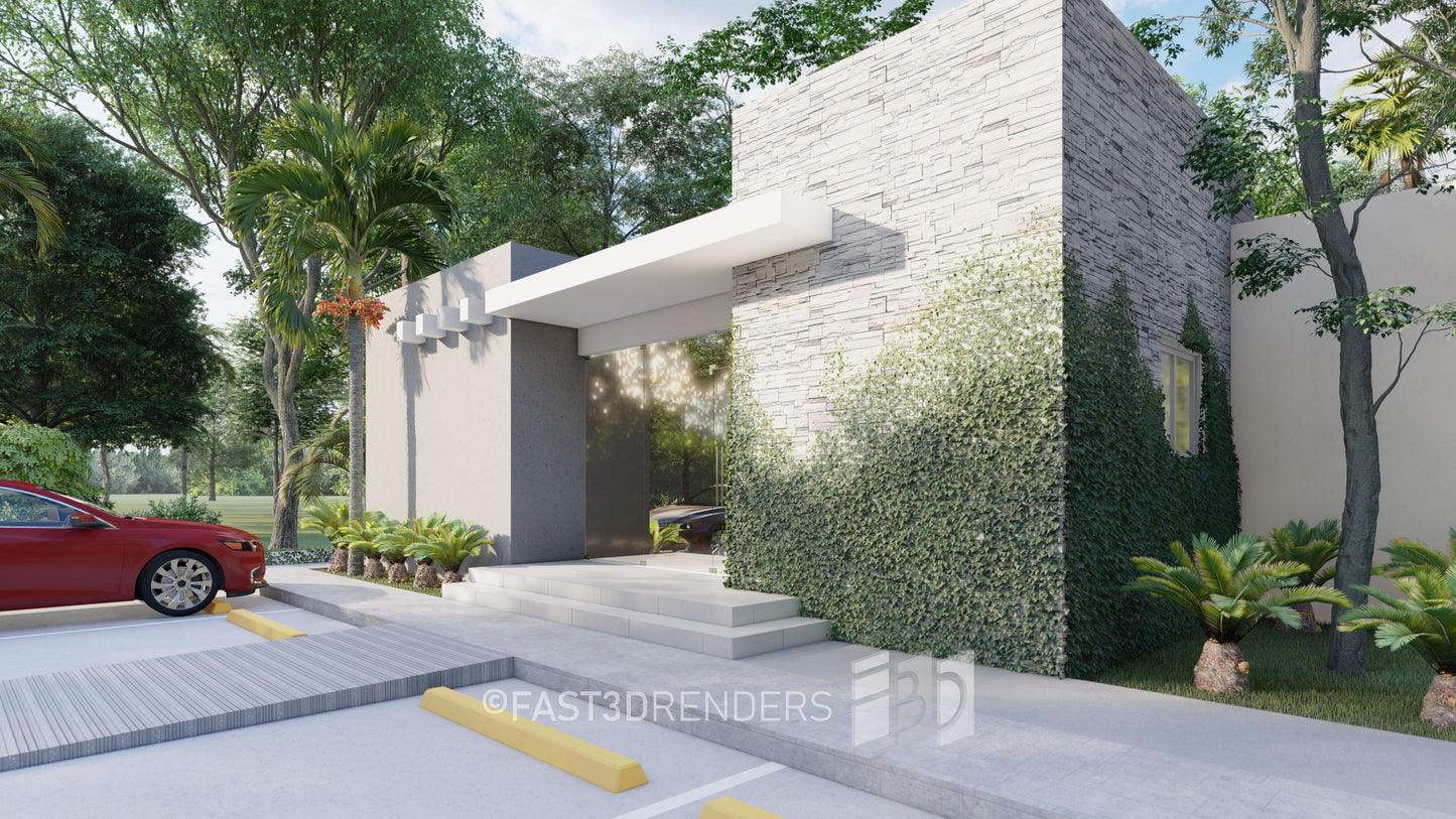 Renderizado 3D Exterior de Fachada