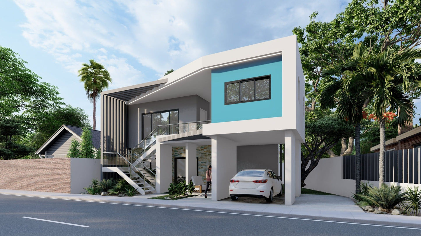 Renderizado 3D Exterior de Fachada de Vivienda - Fast 3D Renders