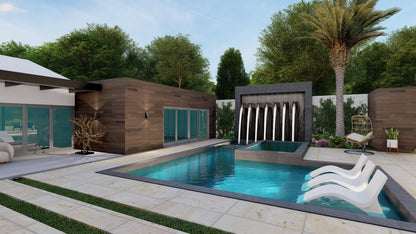 Renderizado 3D Exterior de Piscina - Fast 3D Renders